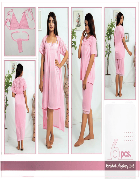 6 Piece Silk Nightwear