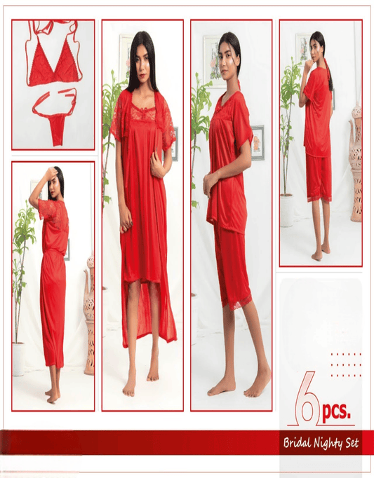 6 Piece Silk Nightwear