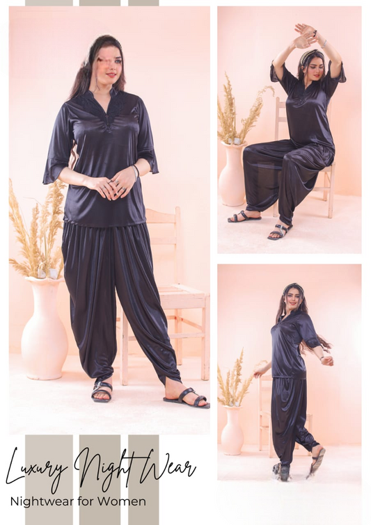 2 Pcs Premium Silk Nightsuits